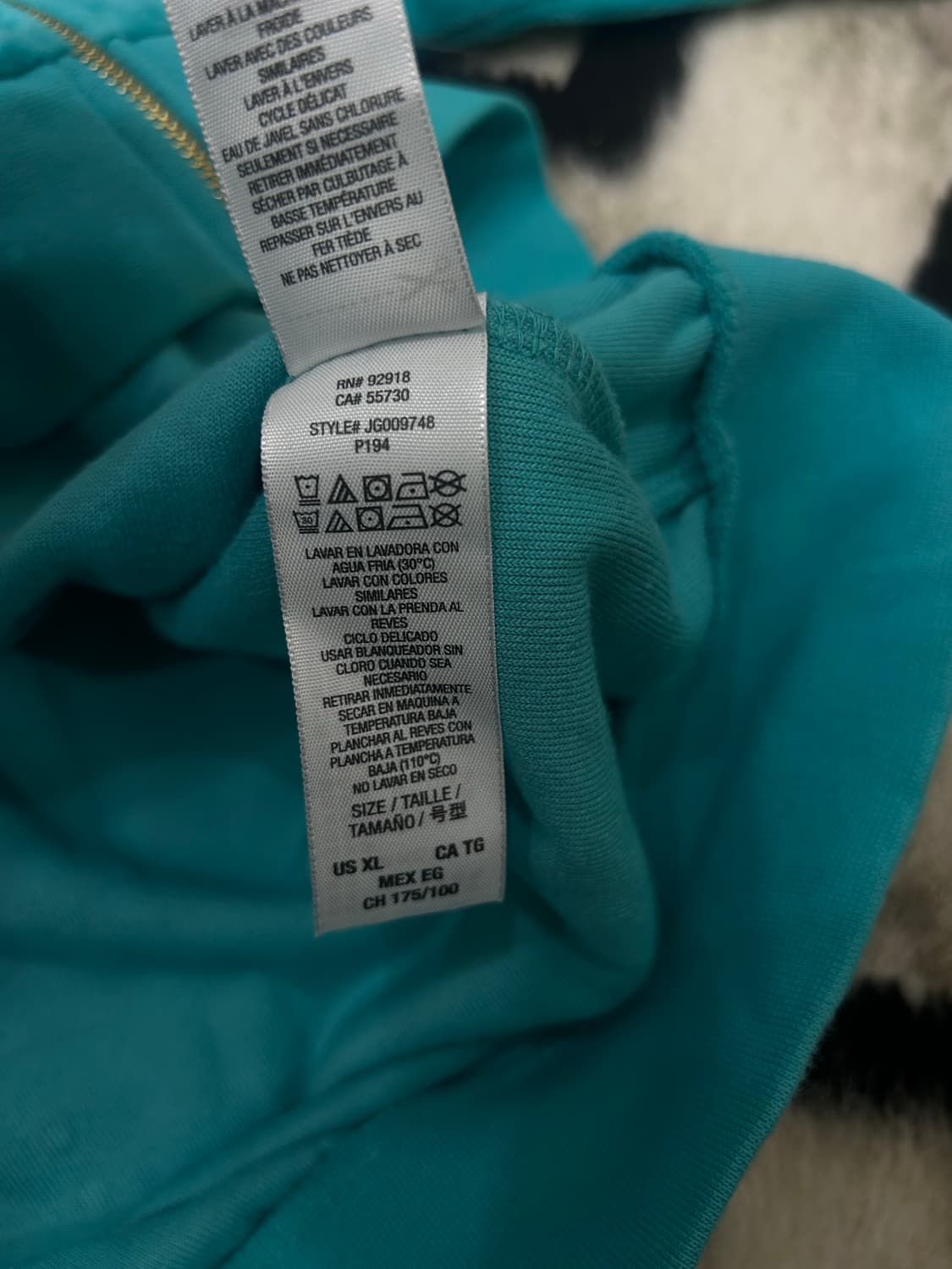 [2XL]쥬시꾸뛰르 벨루어 큐빅 후드집업/아쿠아 상품이미지6