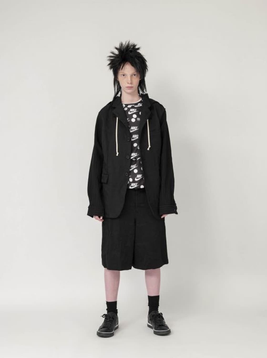 꼼데가르송 블랙 축융 후드 블레이저 상품이미지2