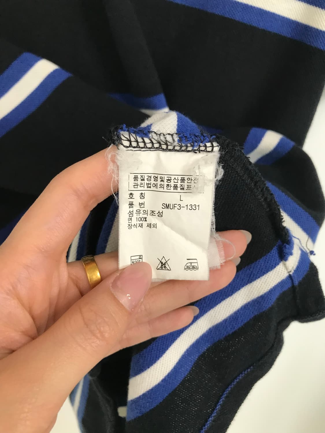 폴로 랄프로렌 자수로고 단가라 피케 반팔 카라 티셔츠 상품이미지4