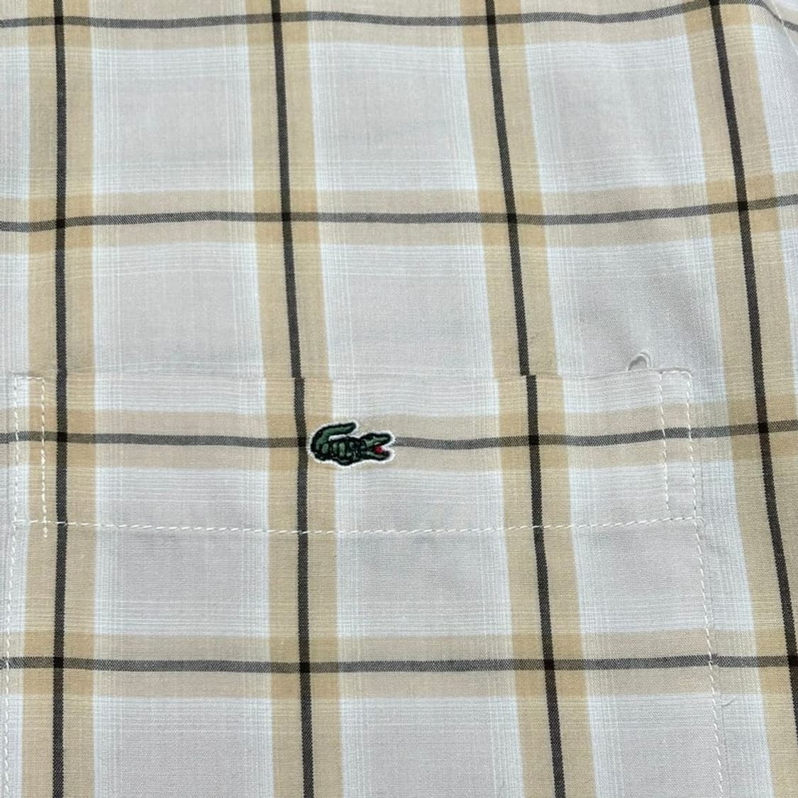 LACOSTE 체크 반팔 셔츠 베이지 39 상품이미지2