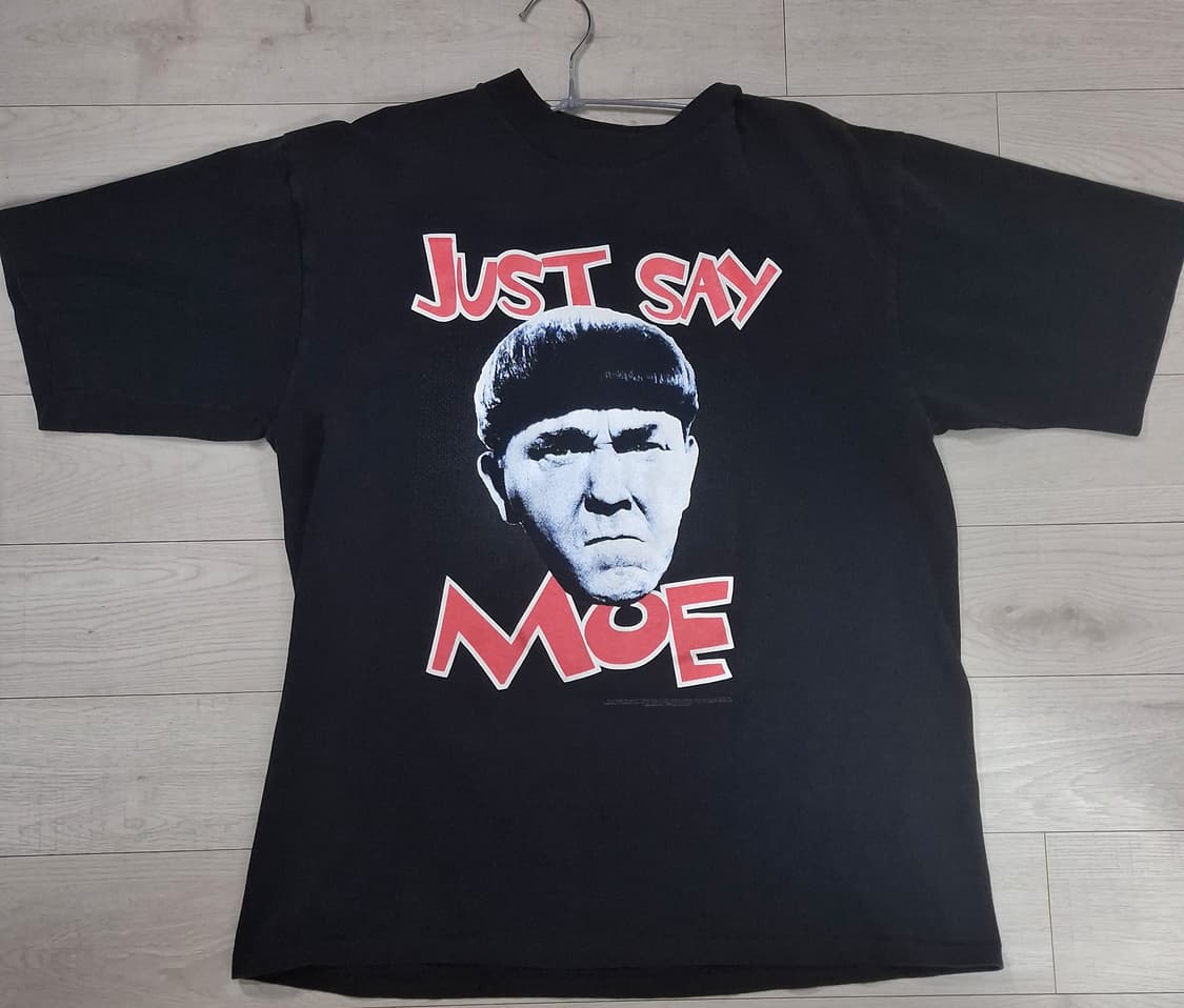 1997' Three Stooges 'Say Moe' 티셔츠 L 상품이미지3