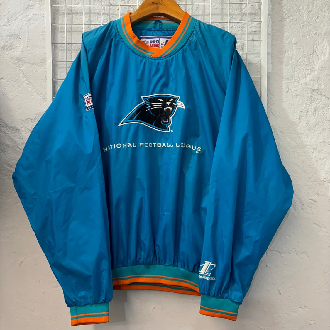 NFL X 로고 애슬래틱 90s 올드스쿨 캐롤라이나 팬서스 웜업 XL 상품이미지1