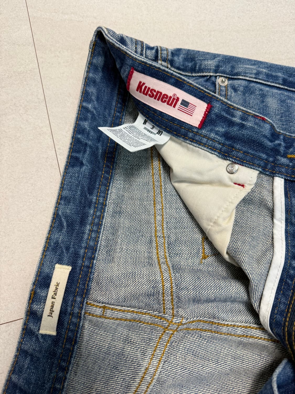 쿠스너프 셀비지 데님 3사이즈 판매 상품이미지4