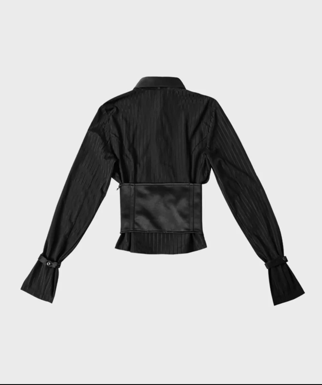 SATIN MIXED CORSET SHIRT 상품이미지3