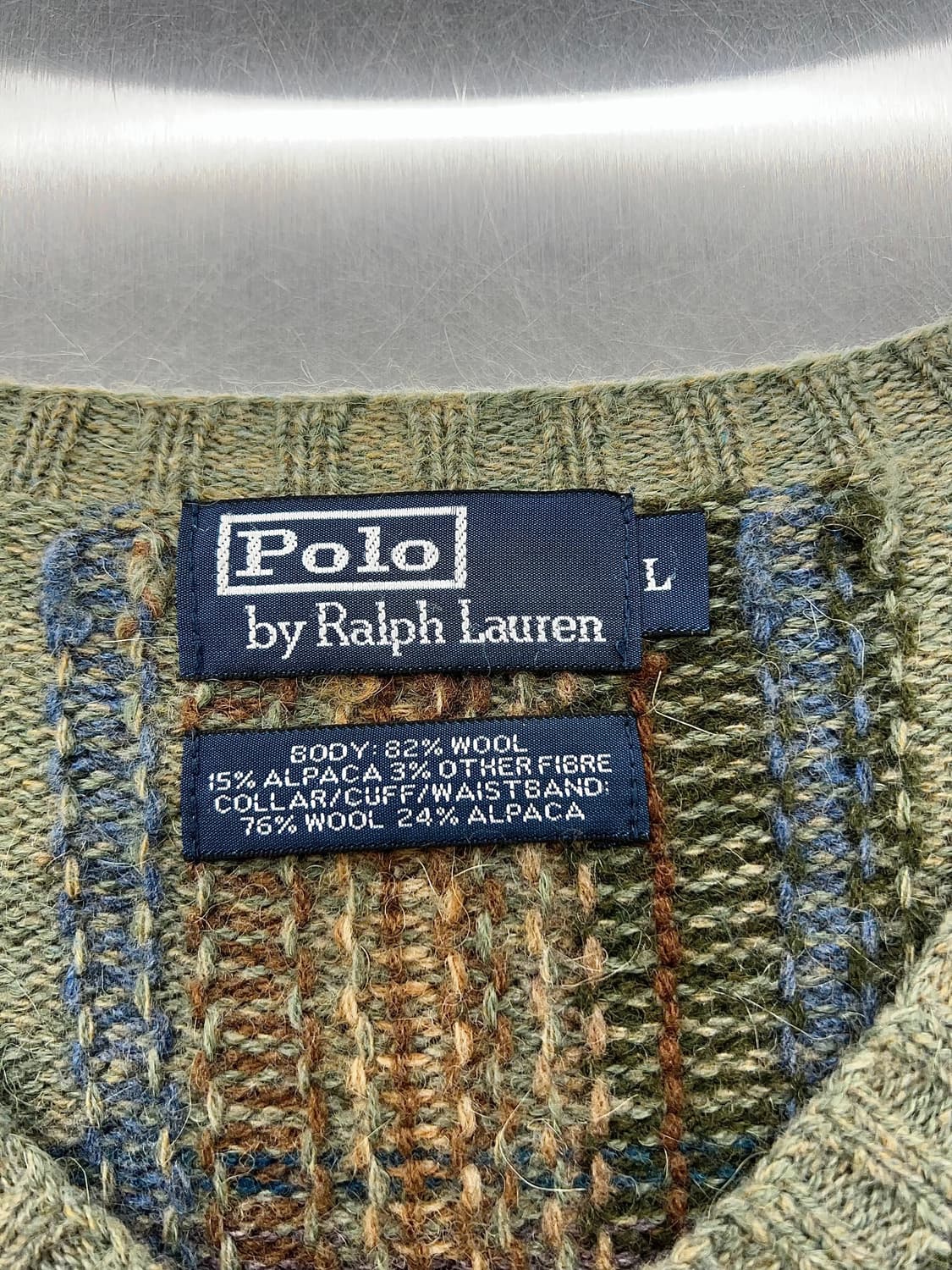 00s 폴로 랄프로렌 플래이드 체크 알파 울 브이넥 니트 스웨터 상품이미지7