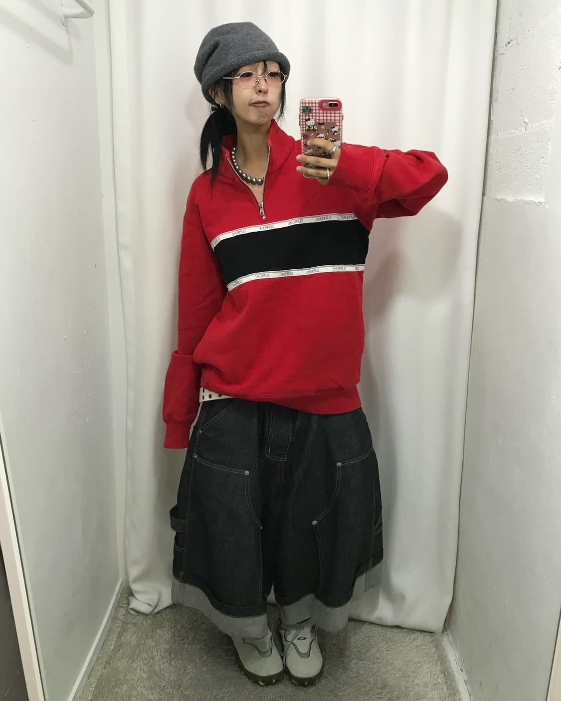 Supreme Logo Stripe Half Zip Sweat Shirt 상품이미지3