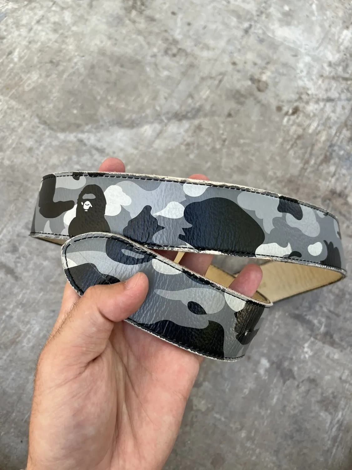 베이프 A Bathing Ape의 카모 패턴 가죽 벨트 상품이미지6