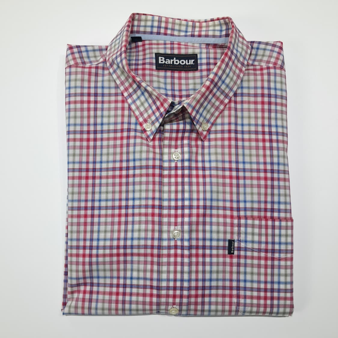 CL534 2XL 바버 포르투갈판 핑크 마이크로체크 버튼다운 셔츠 남방 상품이미지8