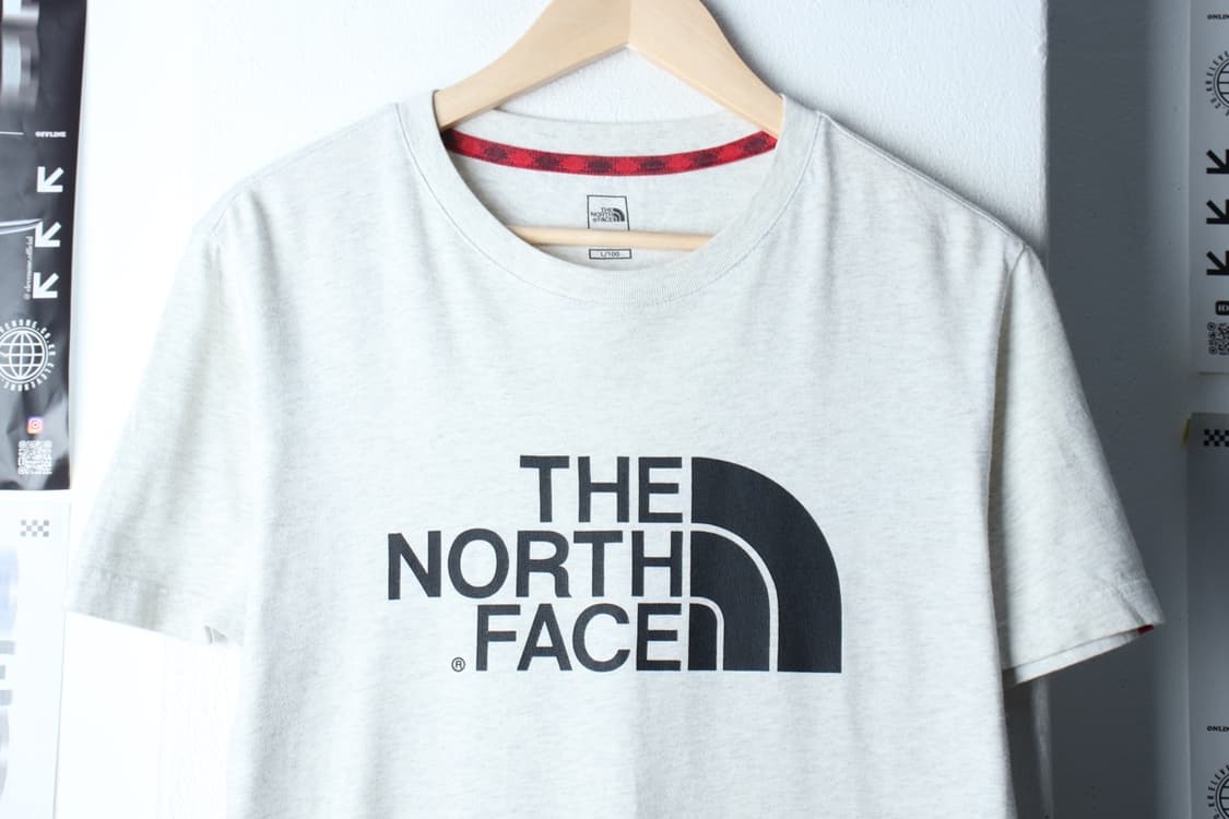 (L-XL) 노스페이스 반팔 티셔츠 빅로고 멜란지 올드스쿨-7B49 상품이미지3