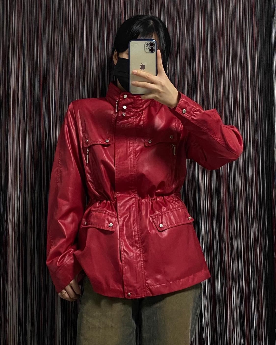 Japan)레드 하이넥 나일론 윈드브레이커 ✔️𝙎 상품이미지1