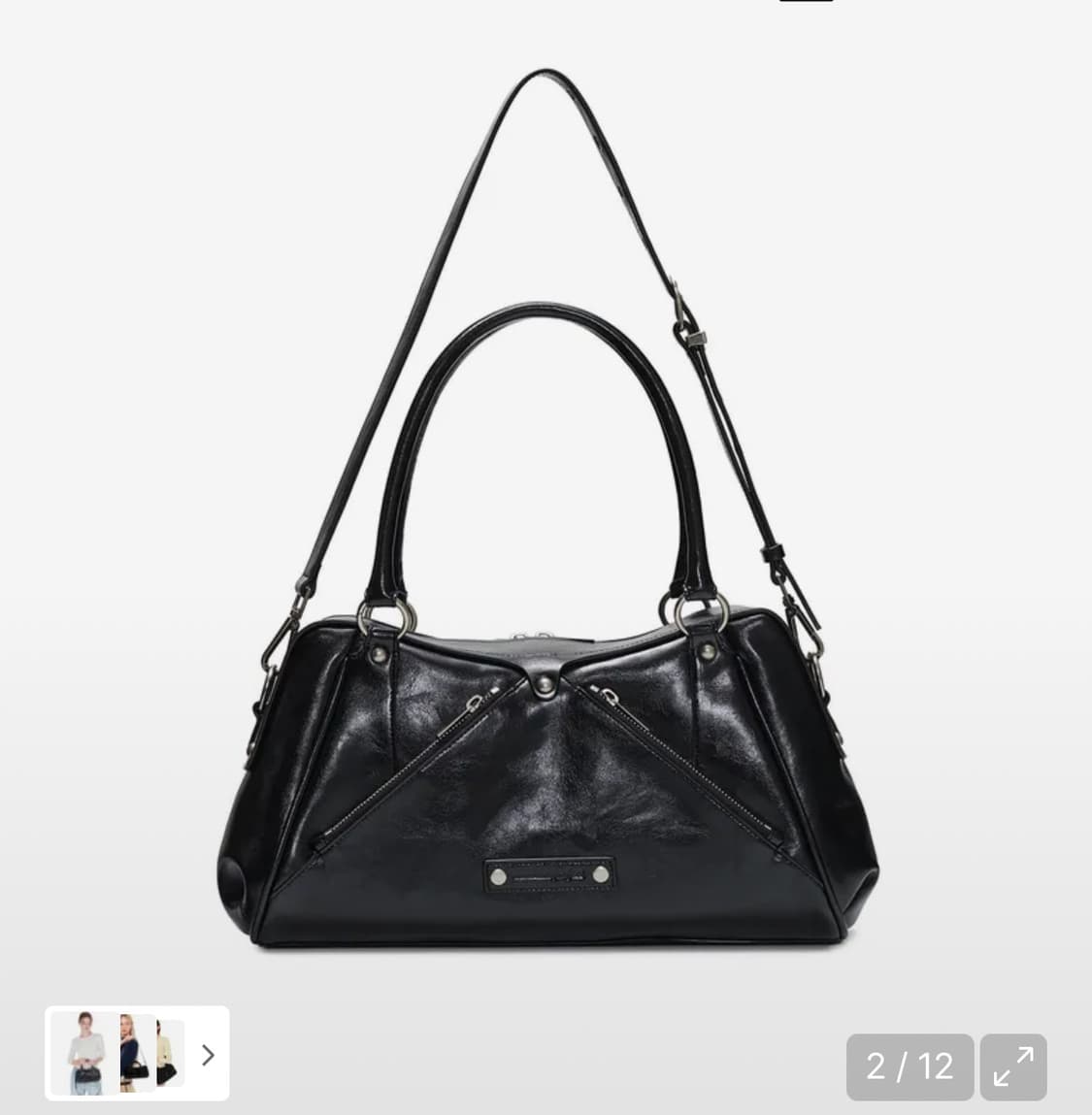 썬번프로젝트 Faux Leather M.O.S Bag, BLACK 상품이미지1