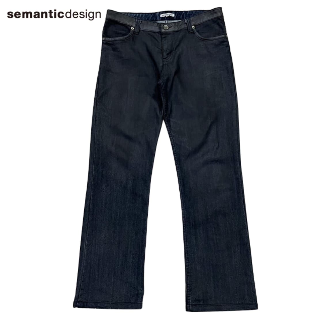 시멘틱 디자인 딥네이비 레더 진 (32) 상품이미지1