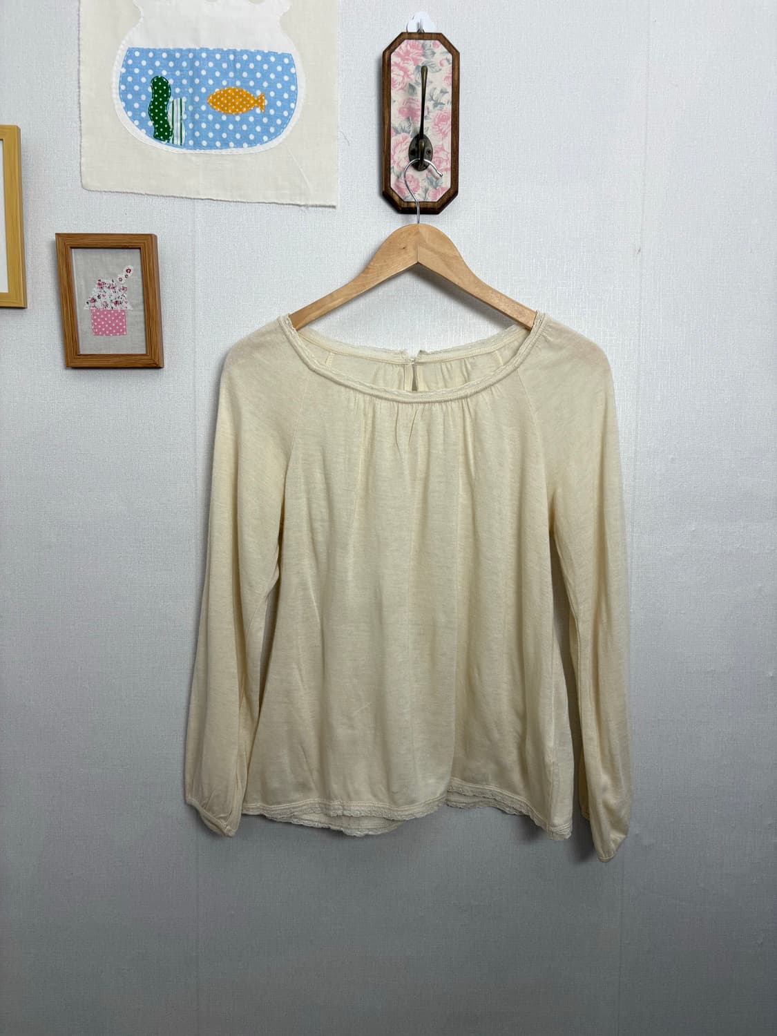 아이보리 레이스 니트 티셔츠 상품이미지5