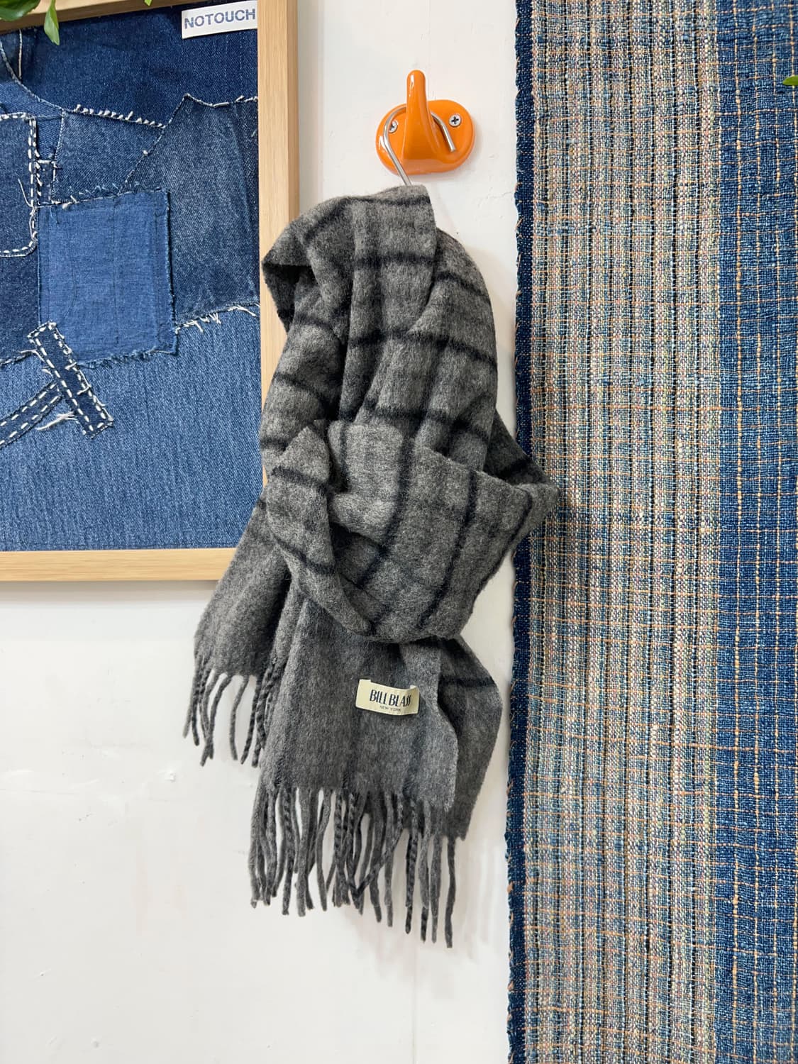 BILL BLASS Checked Wool Scarf 상품이미지2