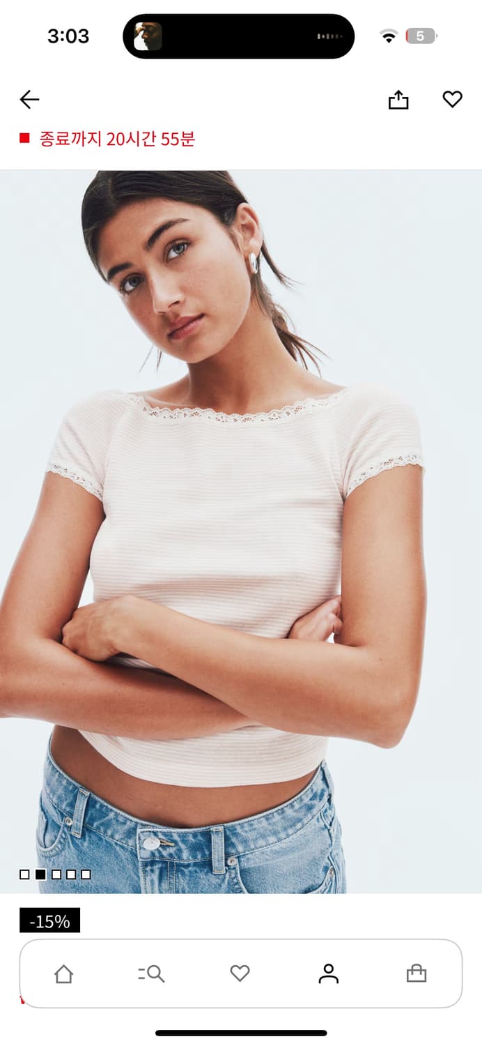 H&M 오프숄더 탑 티셔츠 상품이미지3