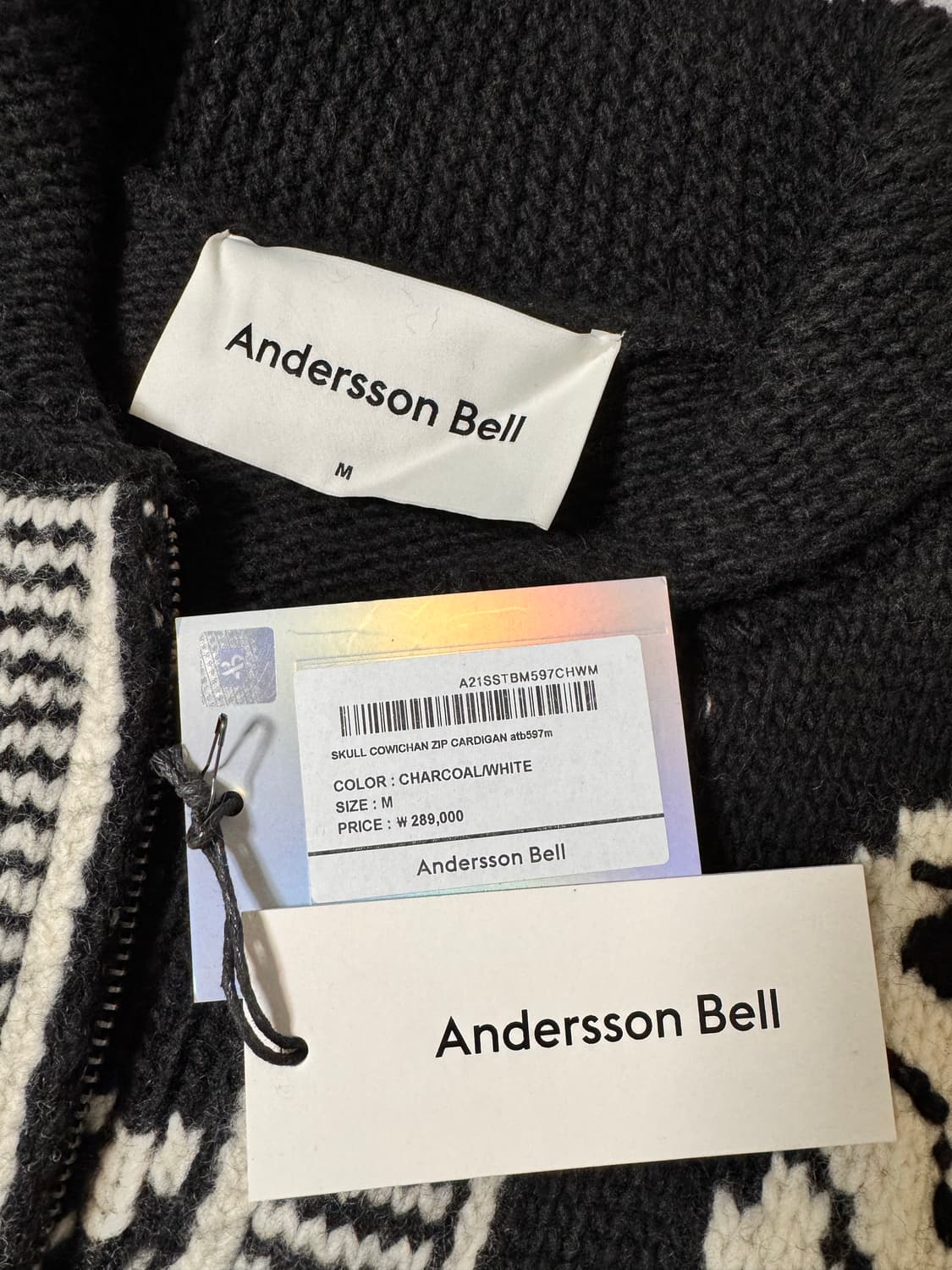 앤더슨벨 스컬 코위찬 지퍼 가디건 M 상품이미지2