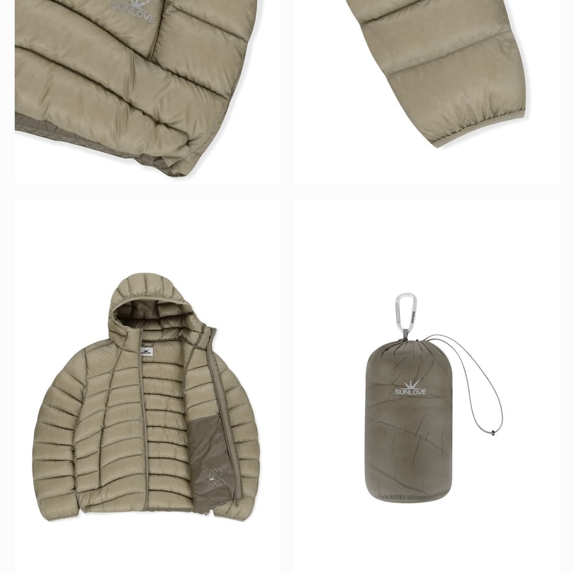 Hooded Fly Light Down Jacket (Stone, M) 상품이미지3