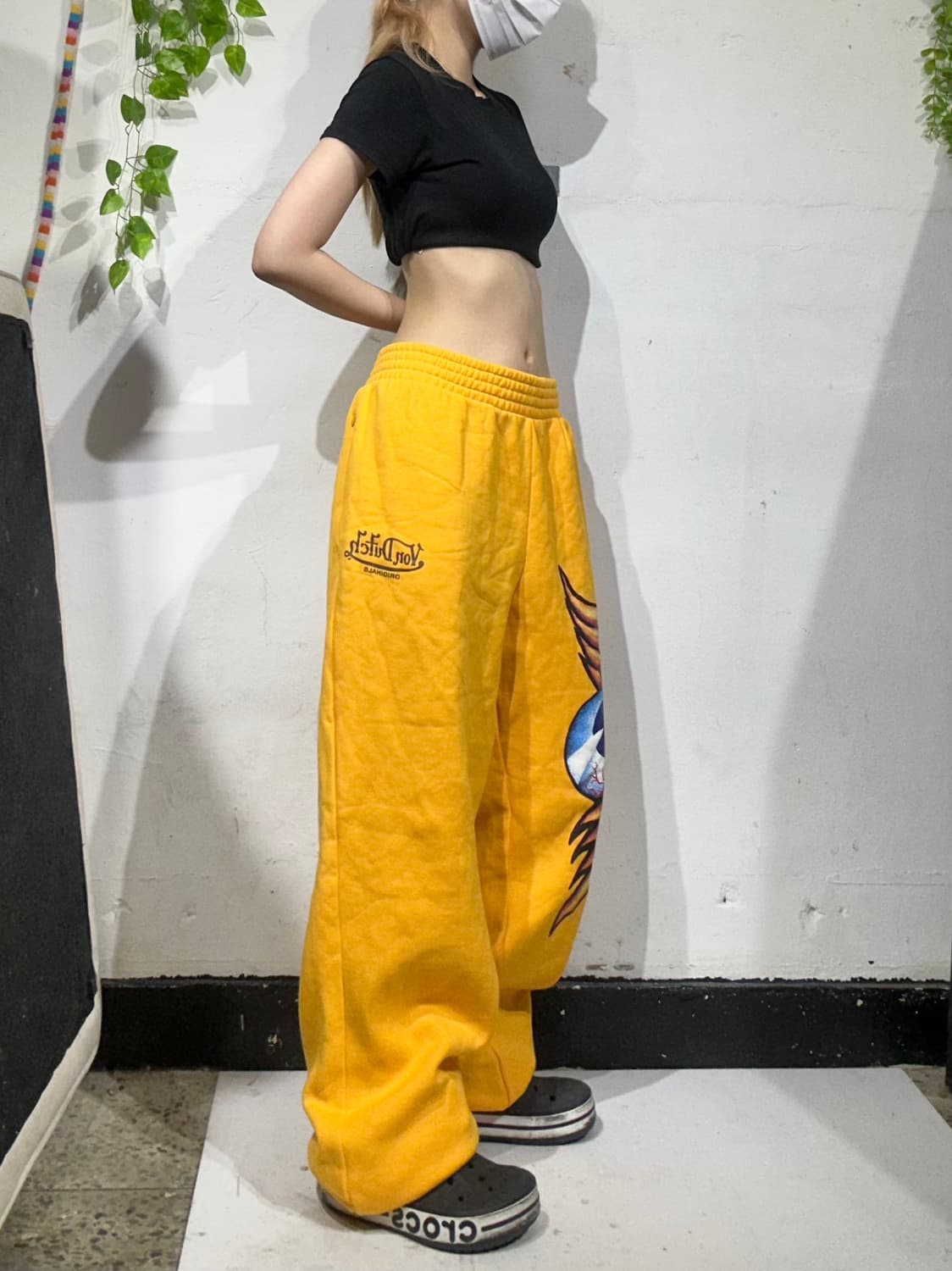 본더치 옐로우 프린팅 오버핏 조거 스웻 팬츠 3XL 상품이미지1
