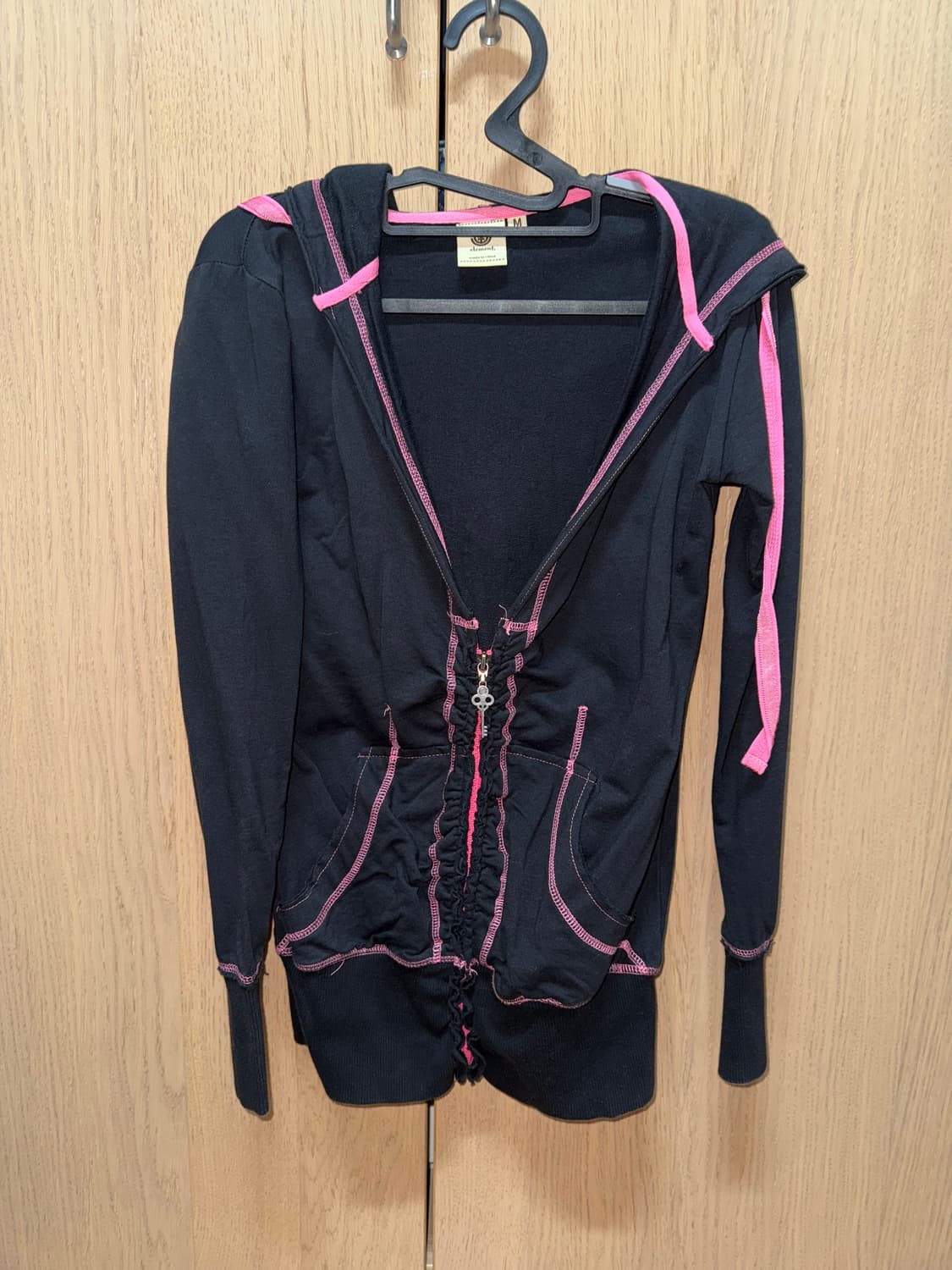 빈티지 스포티 펑크 블랙핑크 후드집업 상품이미지1