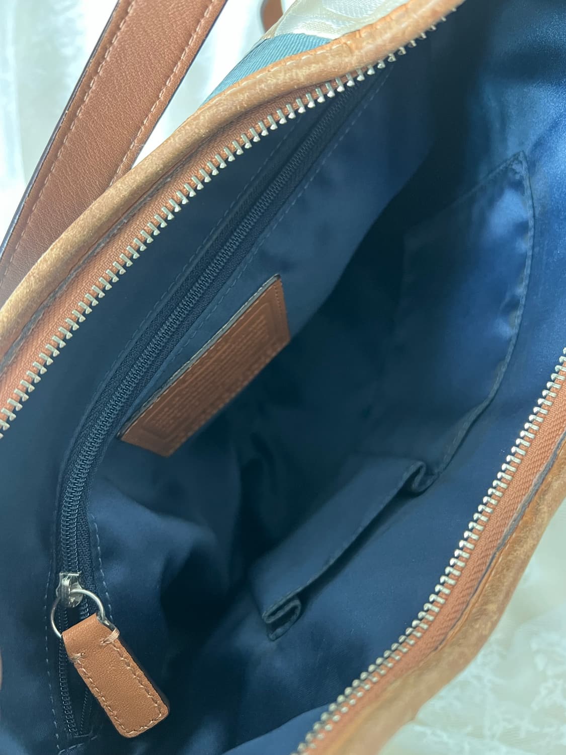 90s coach 시그니처 패치워크 아카이브 레더 캔버스 숄더백 상품이미지7