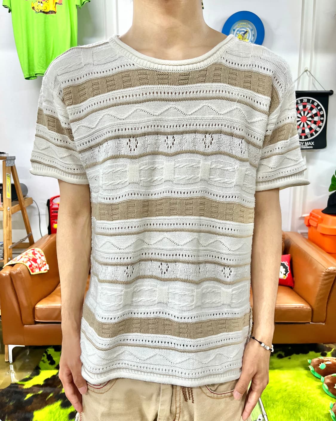 HIRO KIKAKU 1/2 Sleeve Cable Summer Knit 상품이미지2