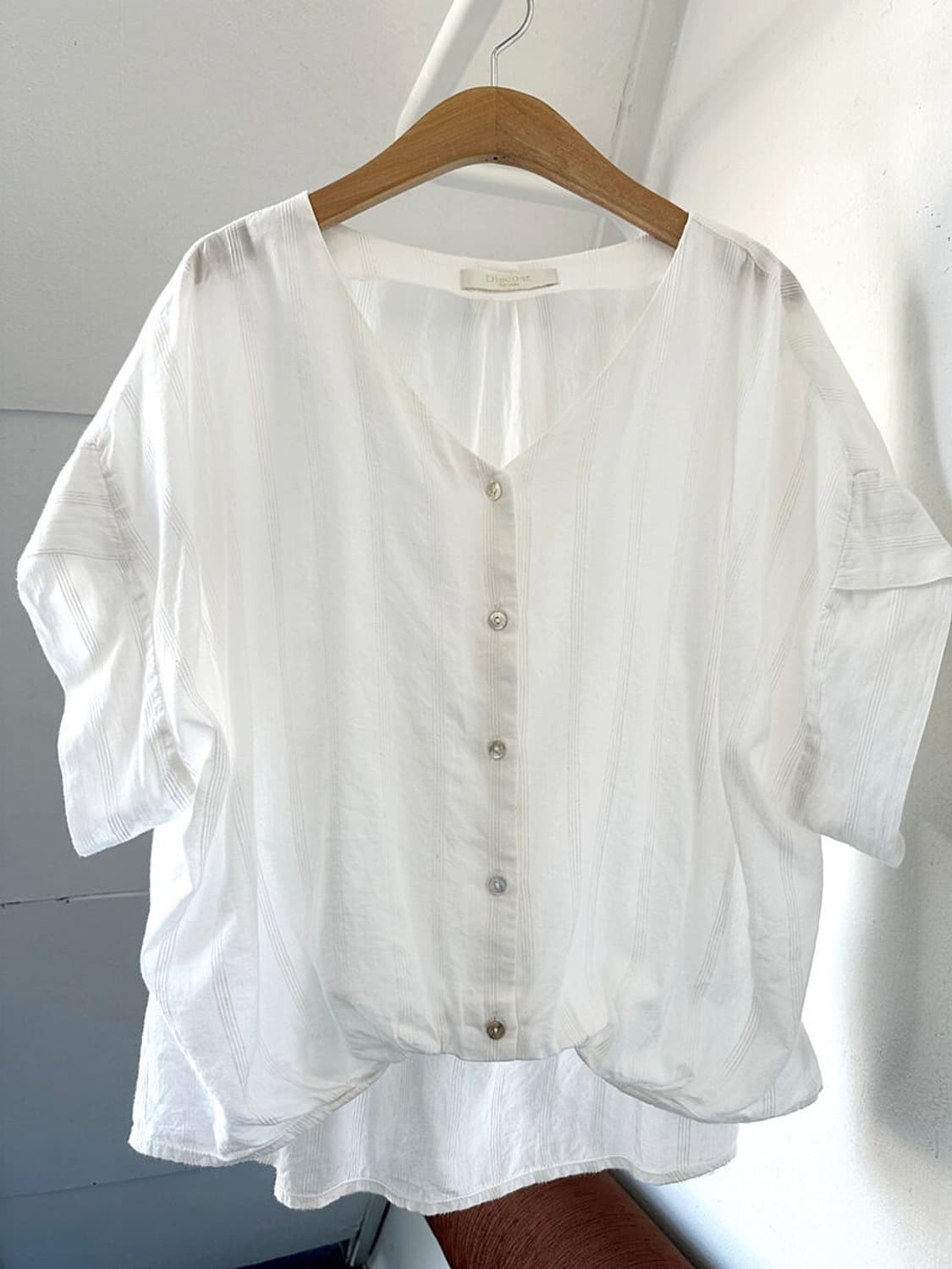 Wide design jacquard fabric shirt top 상품이미지2