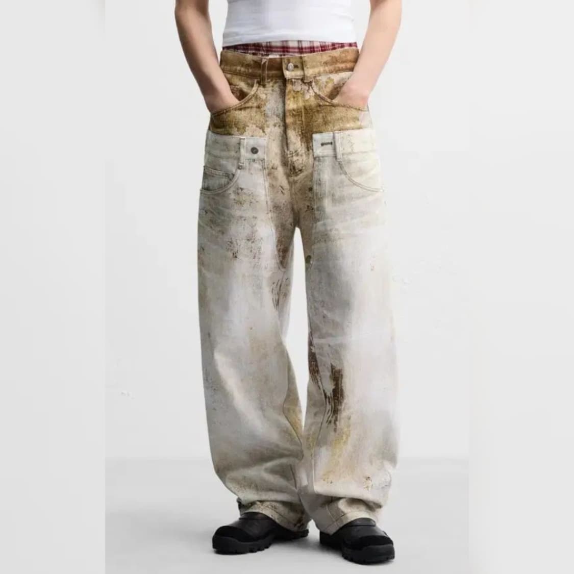 자라x앤더슨벨 자더슨벨 더블웨이스트밴드 빈티지 프린트진  6085/488 상품이미지4