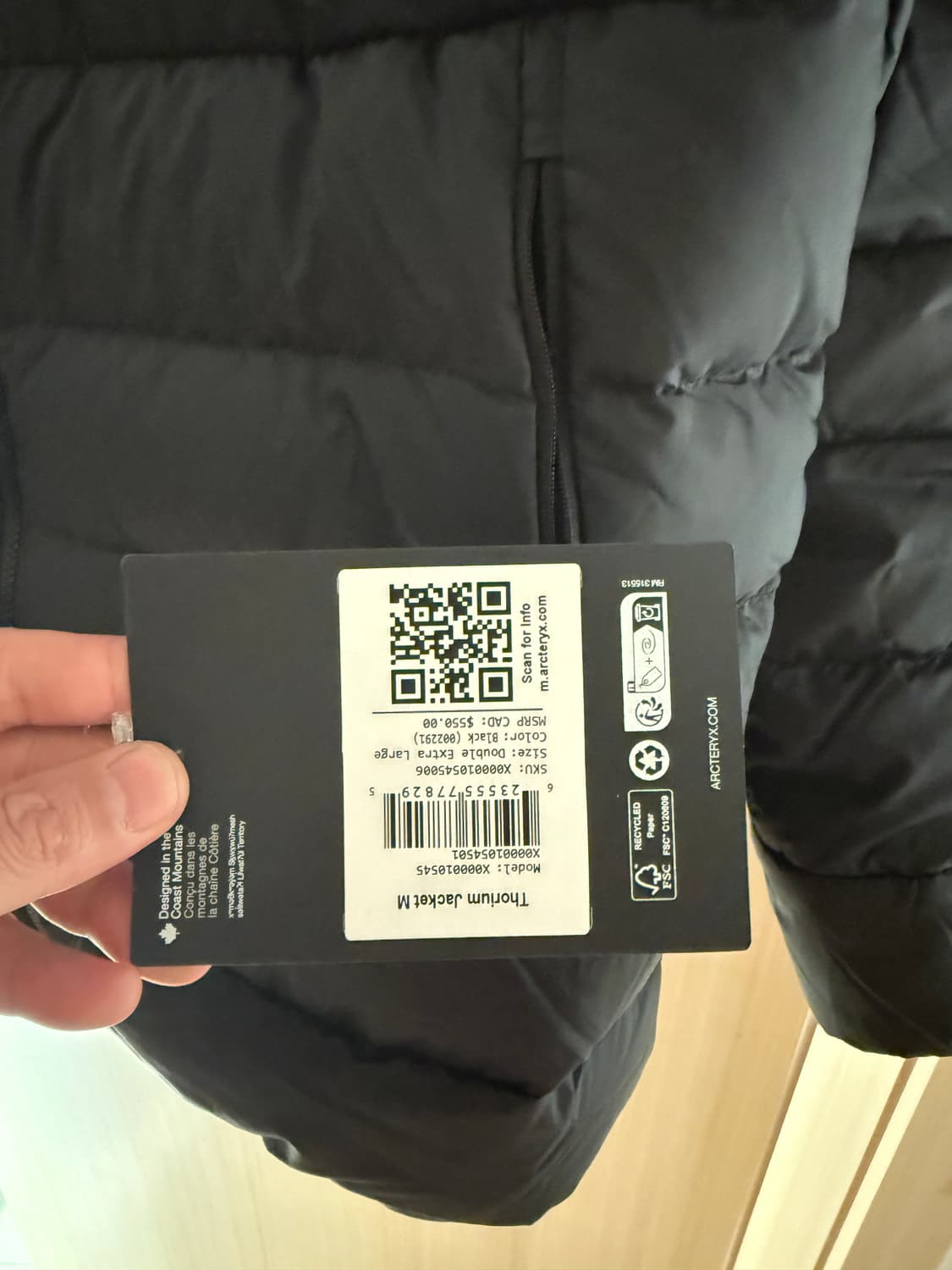 아크테릭스 논후드 경량패딩 토륨 xxl  상품이미지2