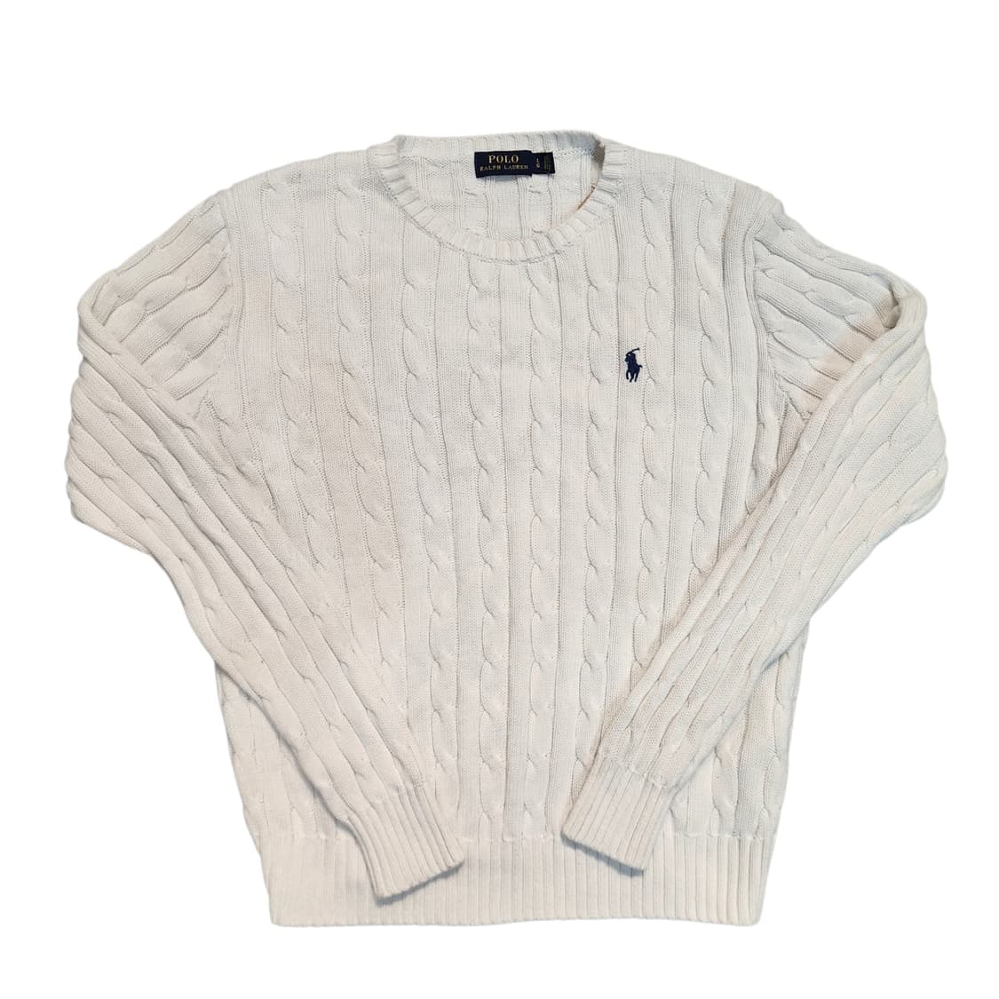 폴로 랄프로렌 케이블 니트 (화이트 / L) 상품이미지1