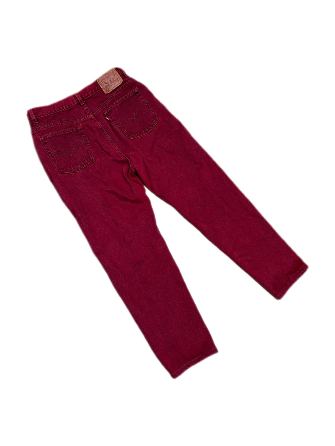 리바이스 550 90s USA 가먼트 다잉 버건디 데님팬츠 상품이미지2