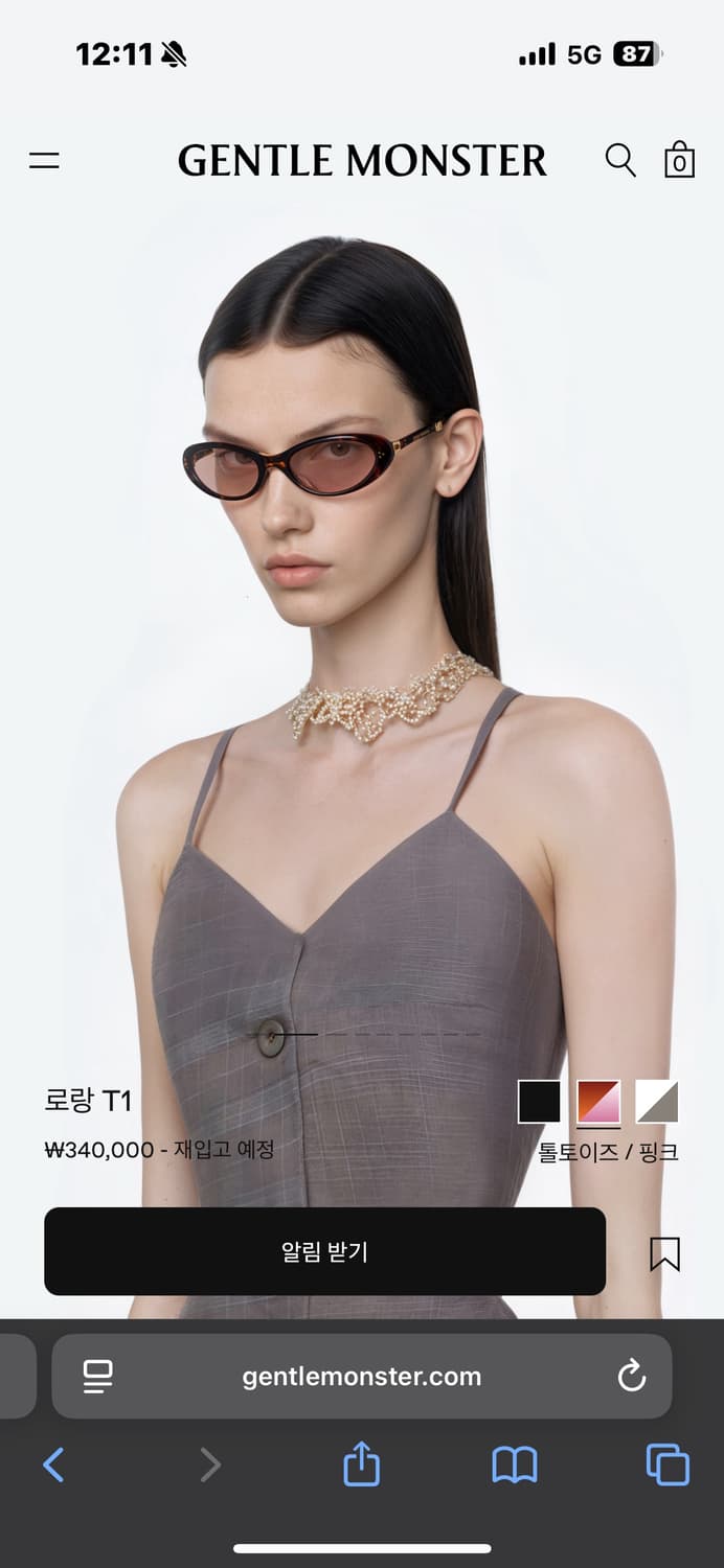 젠틀몬스터 로랑 T1 톨토이즈/핑크 상품이미지2