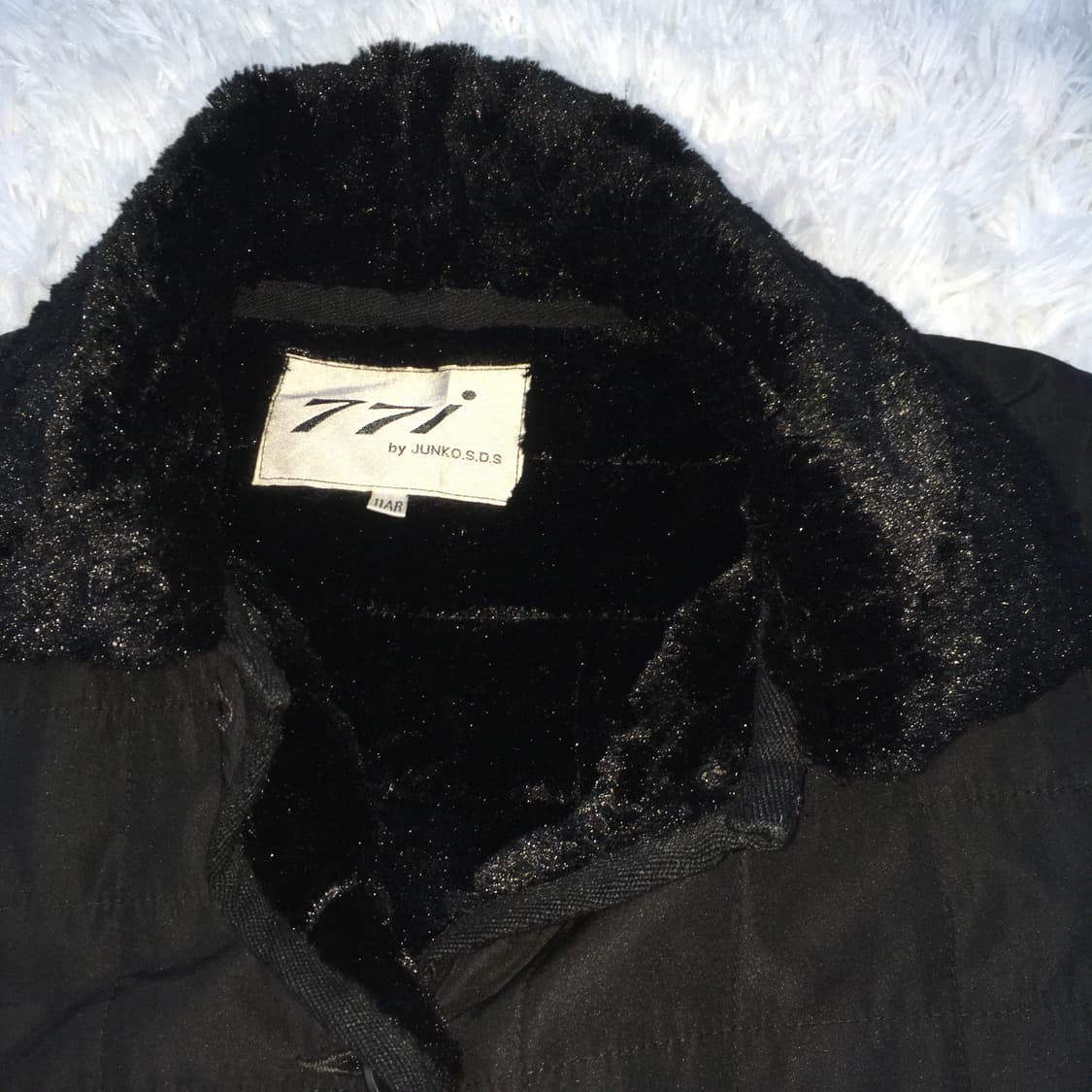 빈티지 블랙 퍼 패딩 자켓 765 y2k 스트릿 갸루 펑키 일본빈티지 상품이미지3