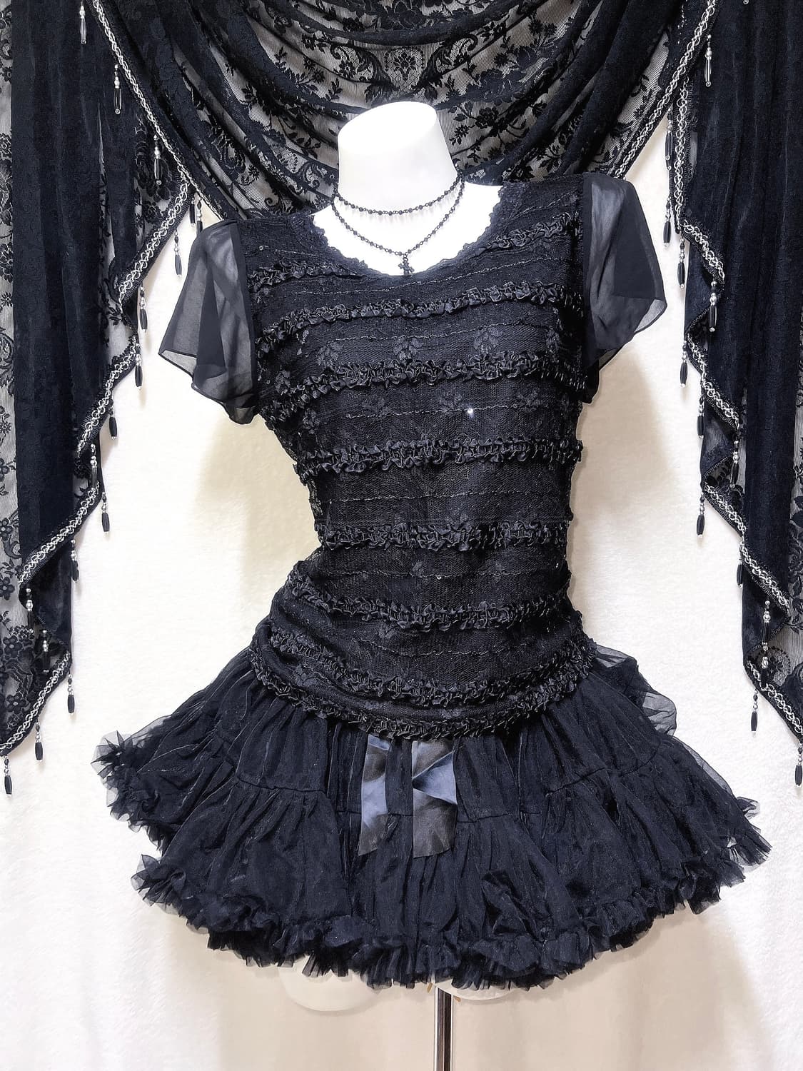 로맨틱고딕 고스 펑크 히메갸루 레이스 프릴 로걀탑 공겜여주 핀터 페어리 상품이미지6