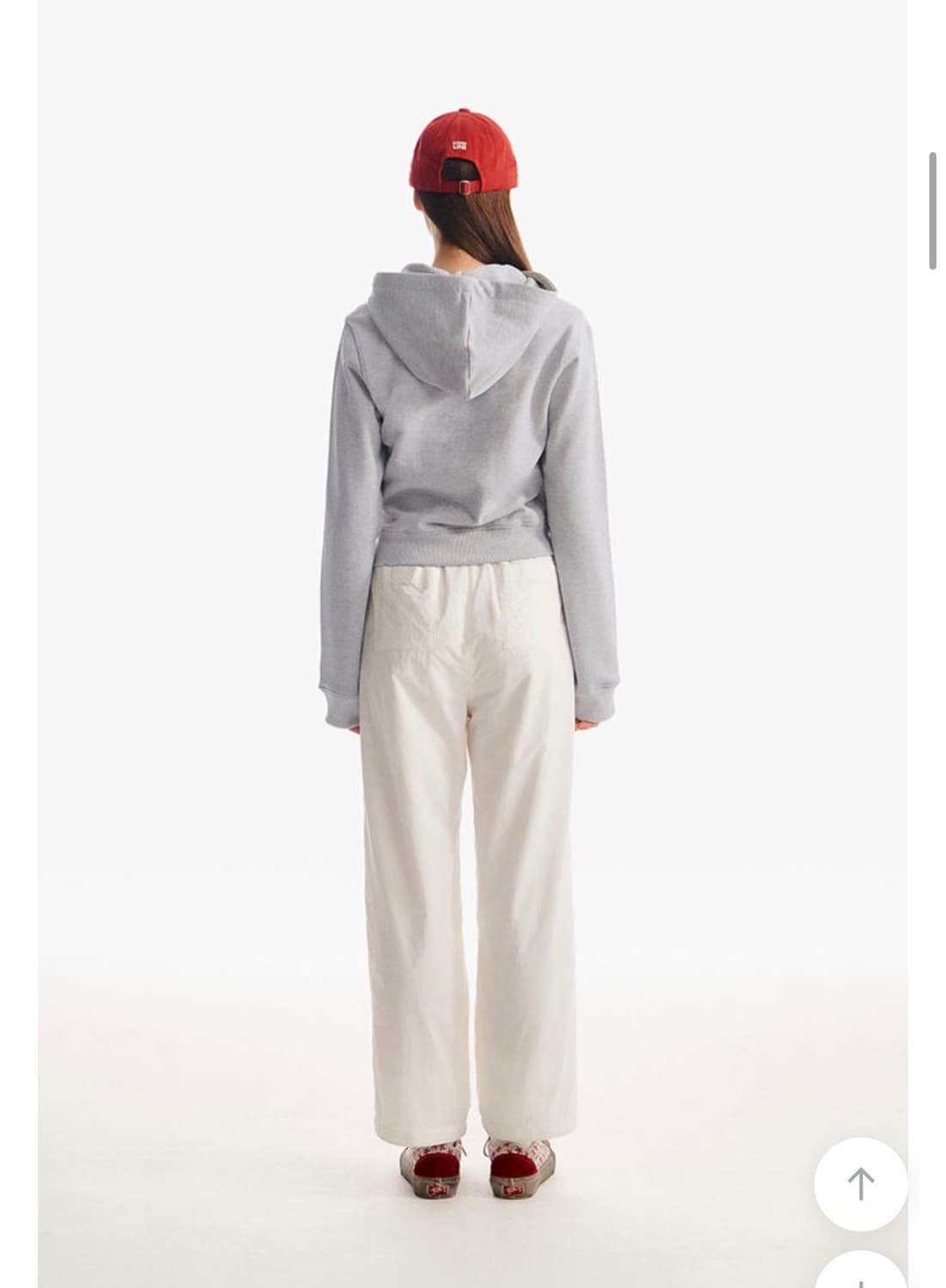 스몰 체리 크롭 후드 집업 (멜란지 그레이) 상품이미지4