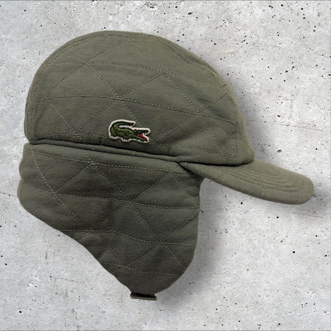 라코스테 귀덮개 퀼팅캡 모자 카키 상품이미지2