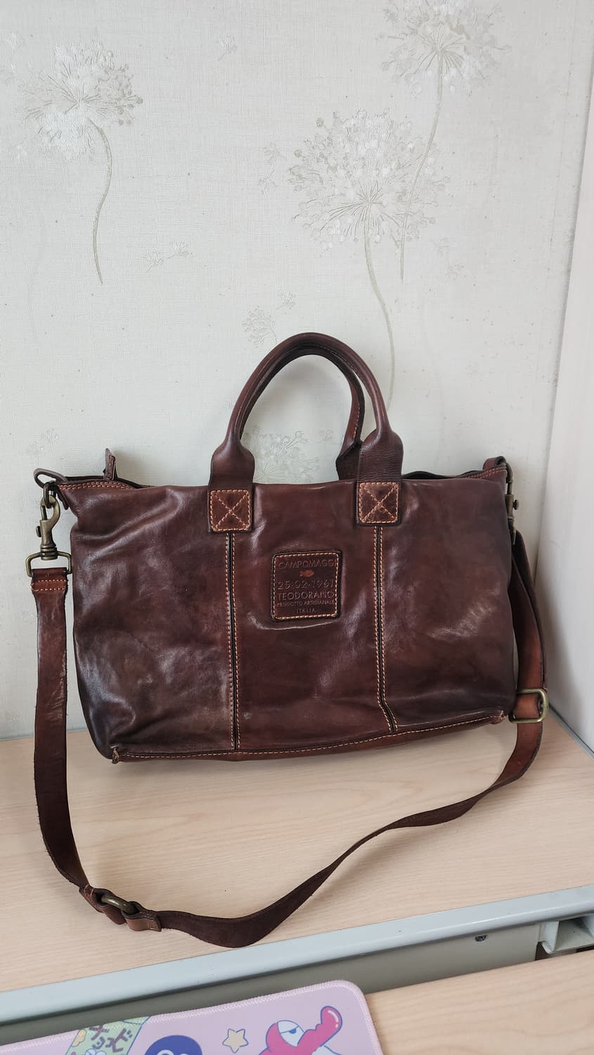캄포마찌 가죽 토트백 숄더백 브라운 상품이미지1