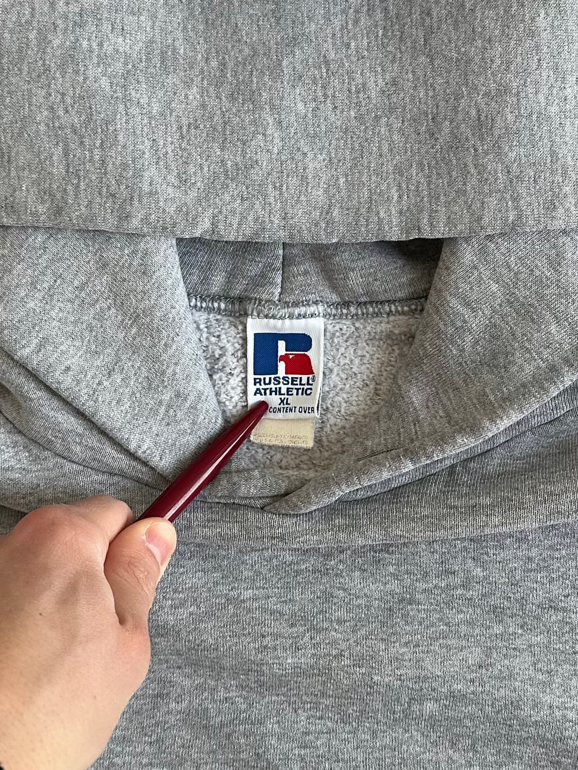 90s 빈티지 러셀 후드 그레이 XL 상품이미지6