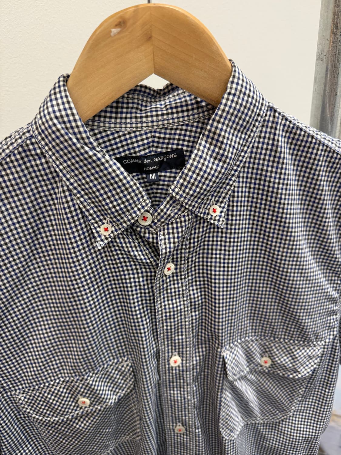 꼼데가르송 옴므 깅엄체크 반팔셔츠 상품이미지2