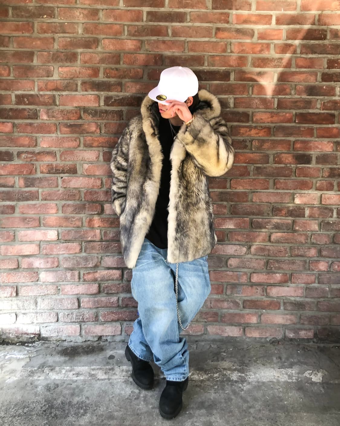 글리시네 키노시타 램스킨 후드 퍼 자켓 상품이미지1