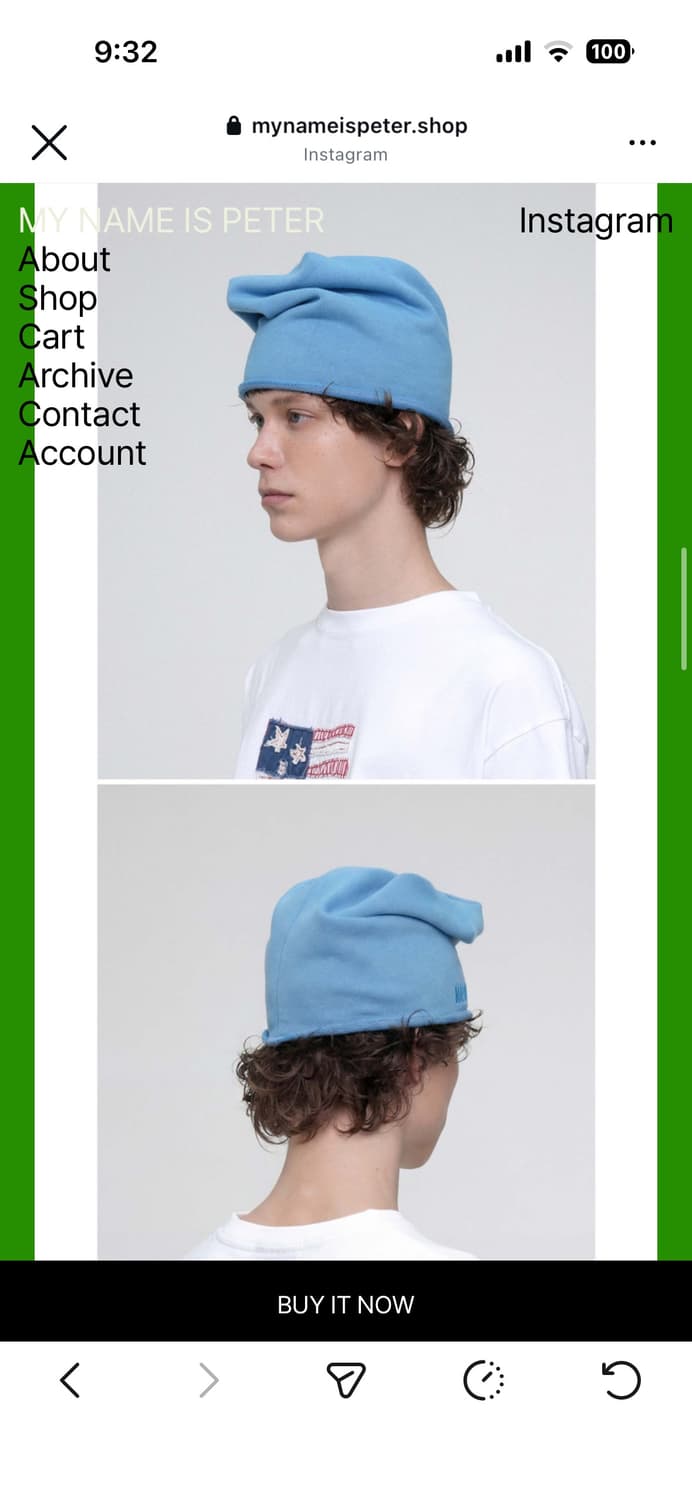 Mynameispeter Logo beanie-Sky blue 상품이미지3