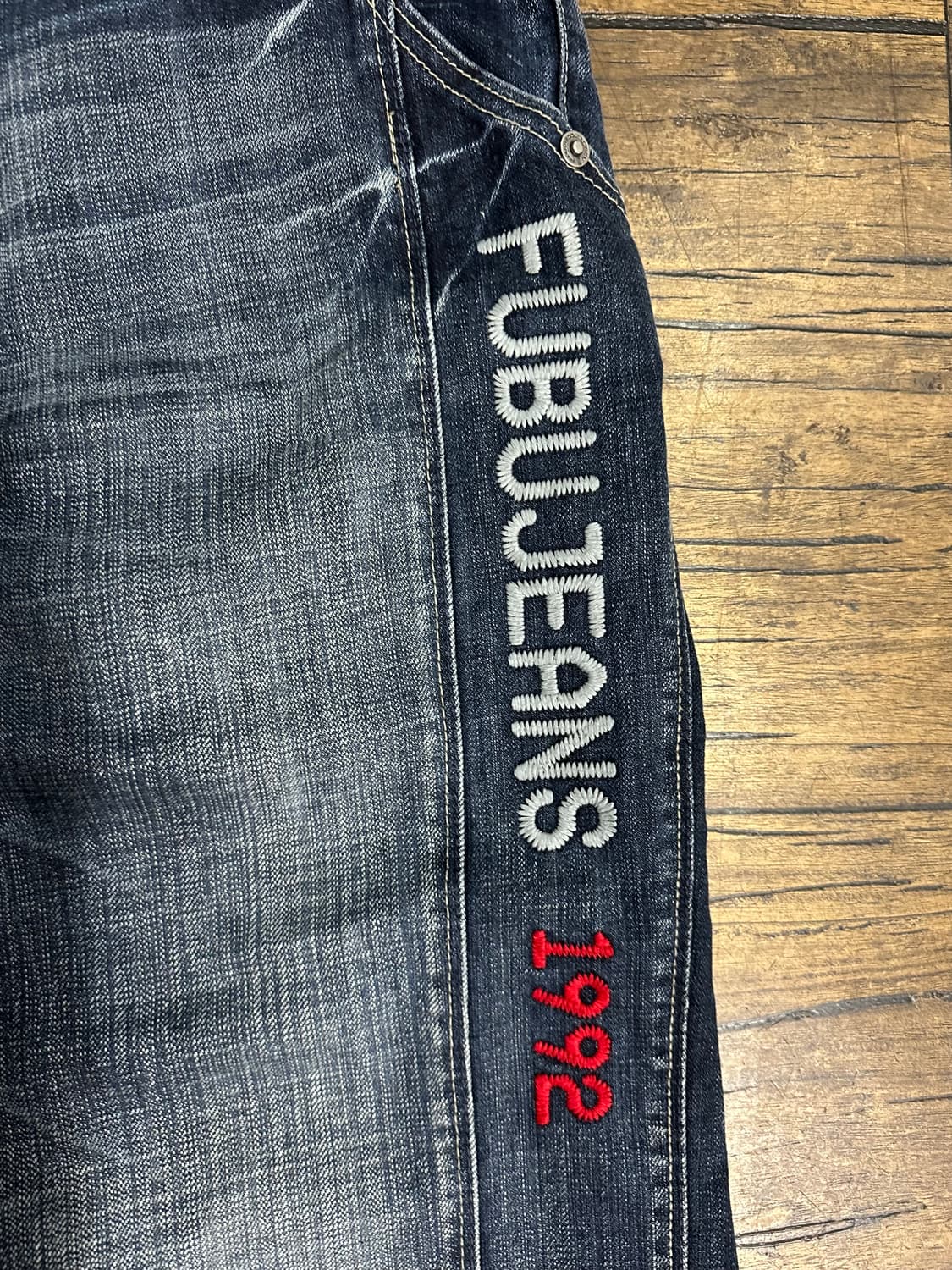 후부(FUBU) JEANS 1992 빅로고 자수 데님팬츠 36인치 상품이미지7