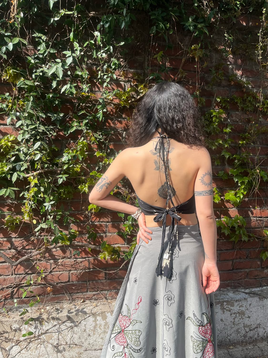 블랙 타이다이 홀터넥 탑 상품이미지6