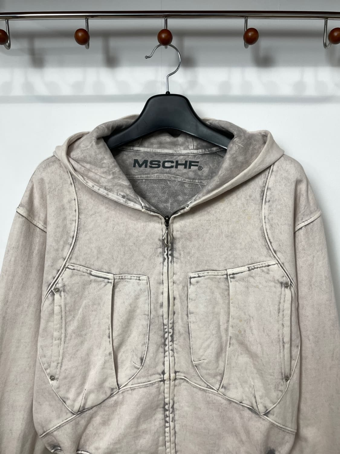 미스치프 블리치드 핑크 빅 포켓 후드집업 상품이미지5