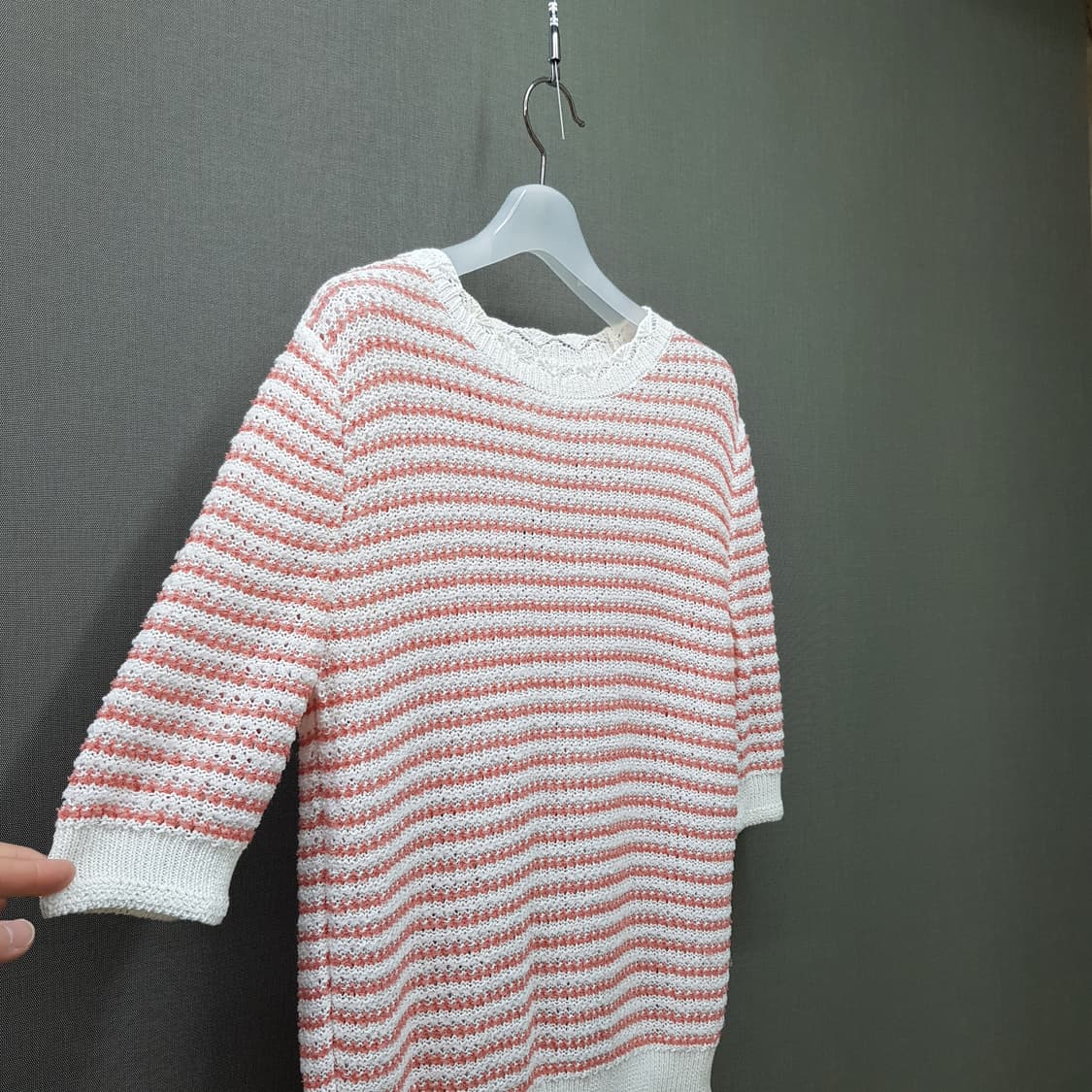 한섬 마인 스트라이프 반팔 니트 F사이즈 상품이미지3