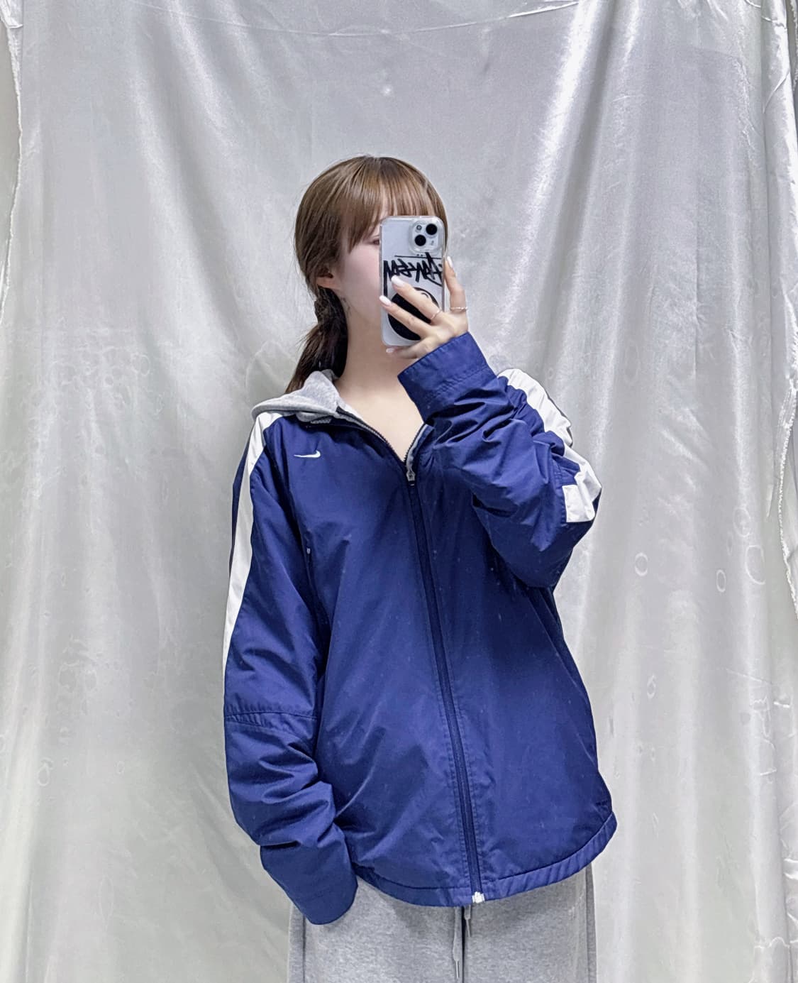 나이키 00‘s 네이비 사이드라인 스우시 바람막이  상품이미지2