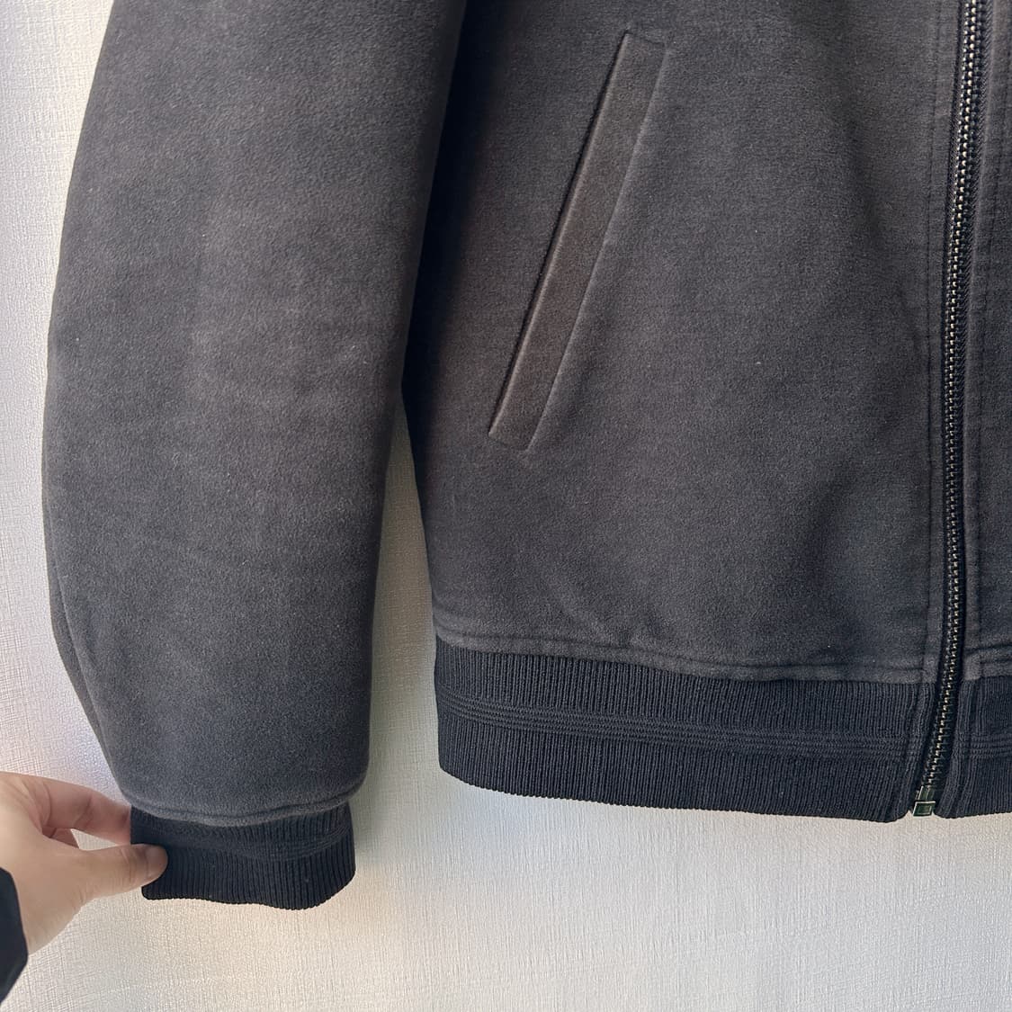 시스템 옴므 스웨이드 봄버 자켓 차콜 그레이 95 상품이미지3