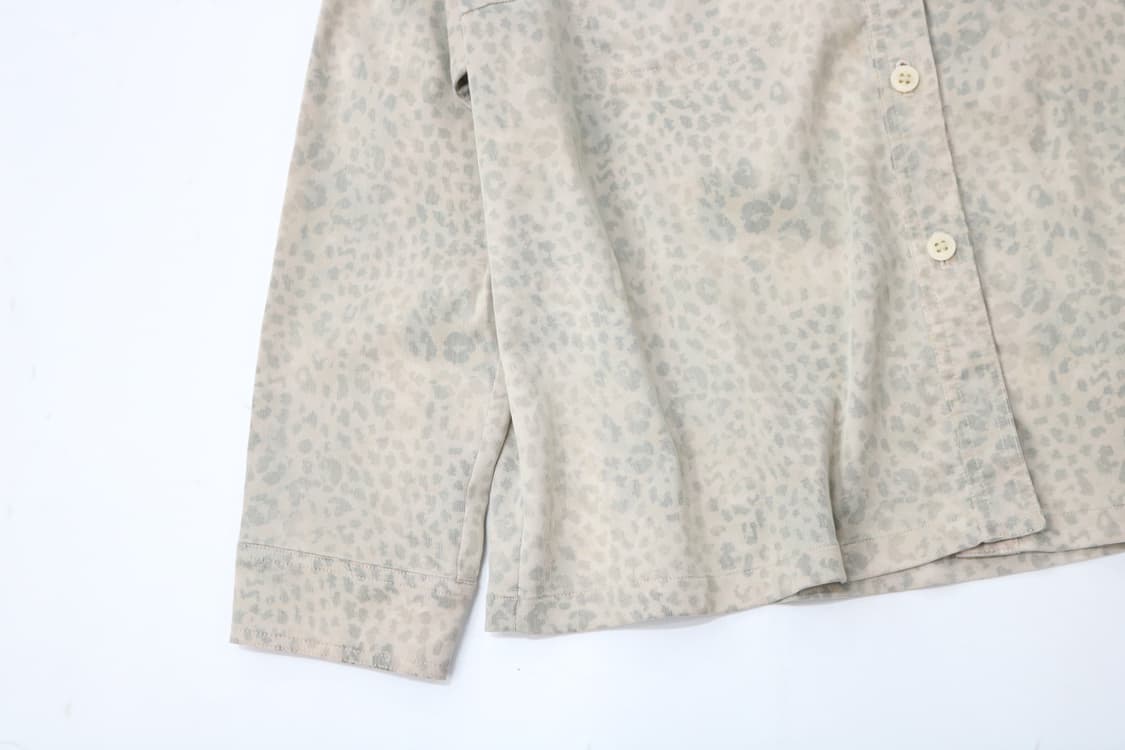 AGASA 아가사 빈티지 레오파드 패턴 라운드 카라 워크 셔츠 상품이미지4