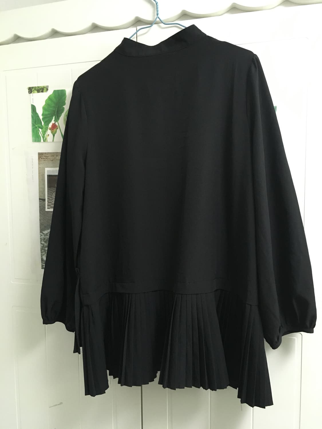 일본빈티지 블랙 원피스 블라우스 플리츠 cos꼼데유니클로 상품이미지3