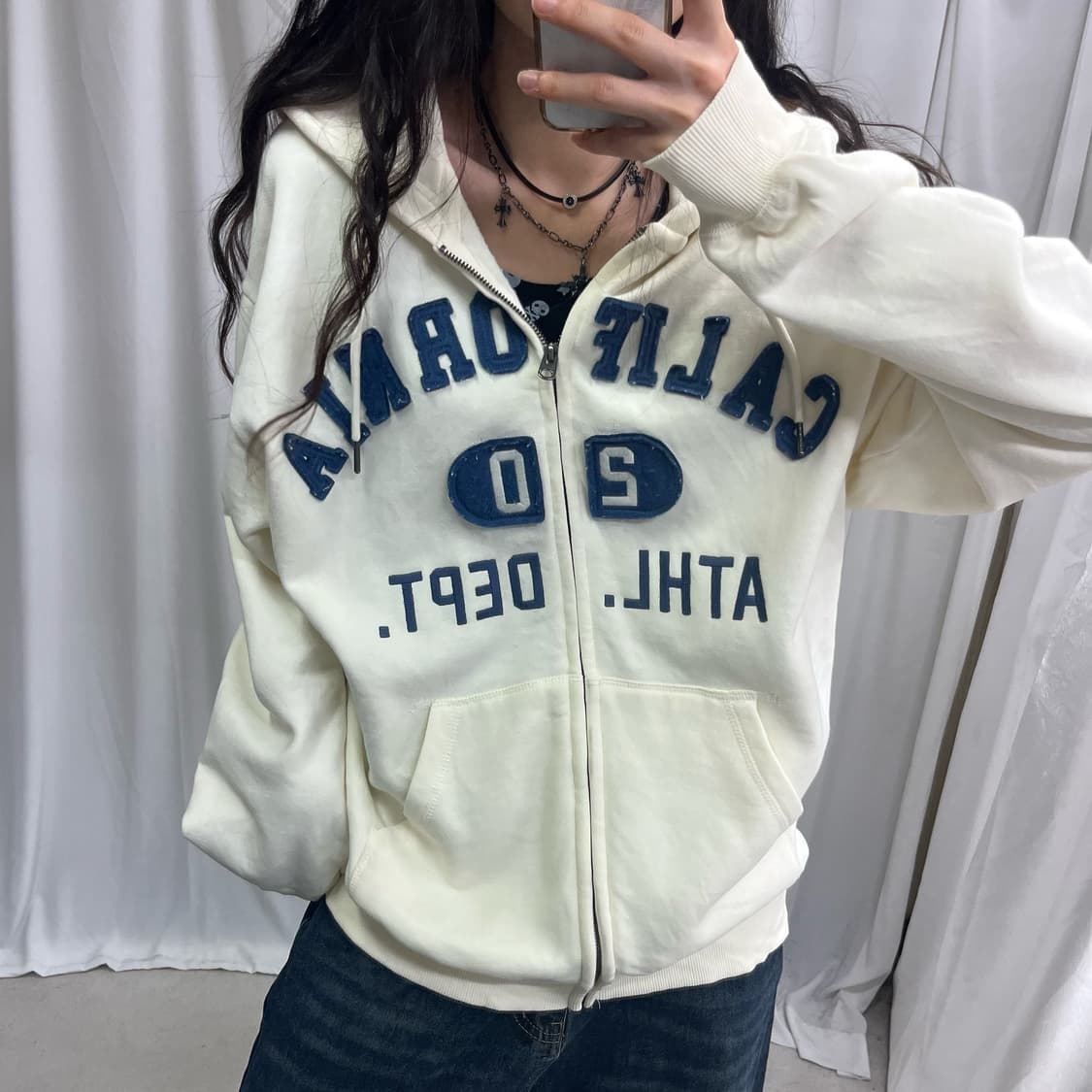 Who.A.U cream hood zip-up 상품이미지3