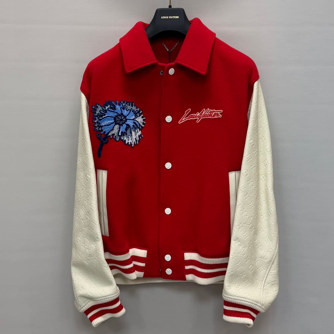 루이비통 x 야요이 쿠사마 싸이키델릭 플라워 자수 바시티 블루종 자켓 상품이미지1